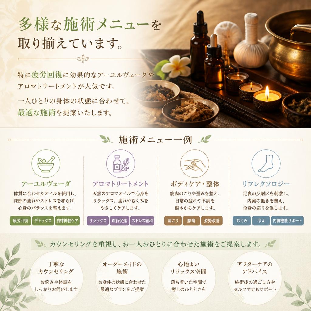 疲労回復に特化したメニュー
