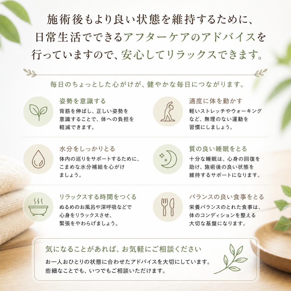 アフターケアで効果を持続