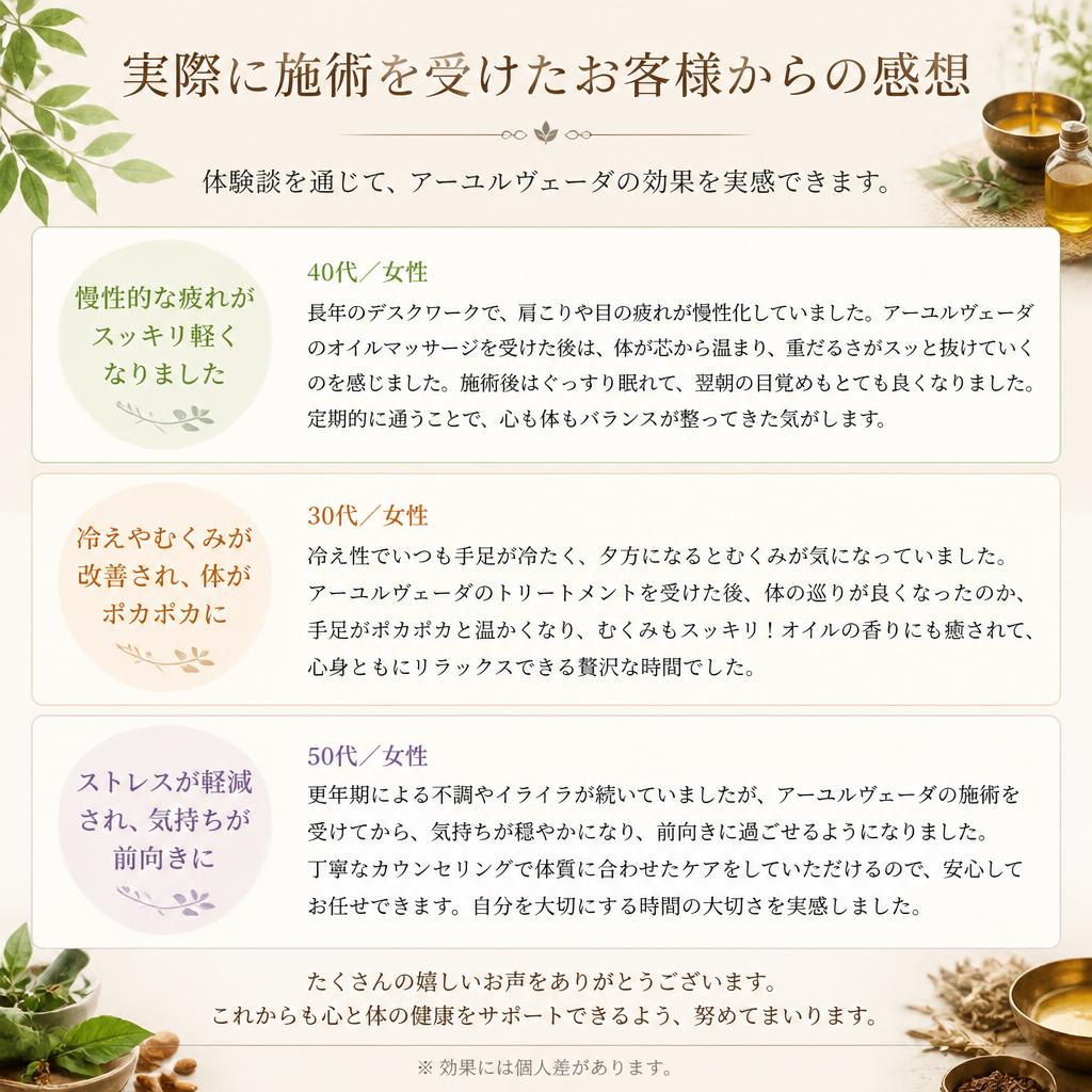 お客様の体験談
