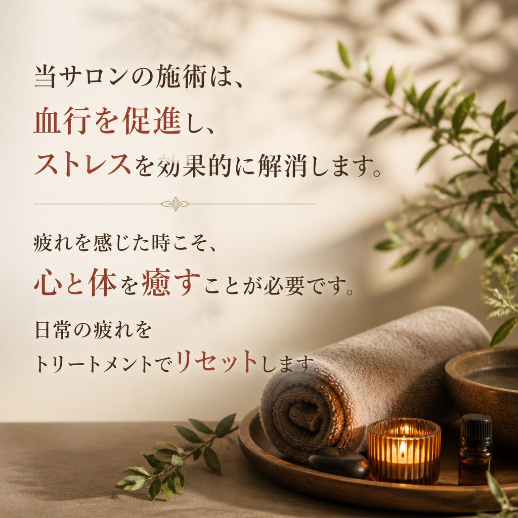 リラックスの秘訣。血行促進とストレス解消