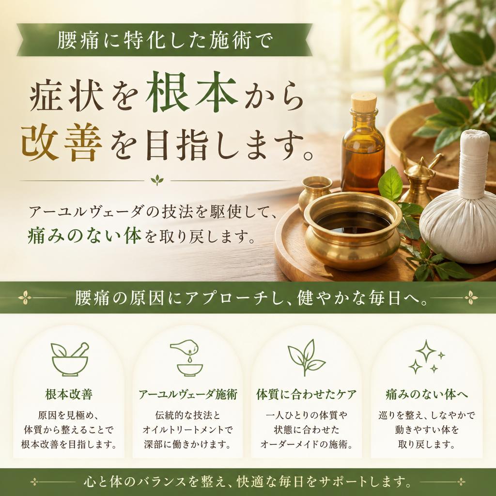 腰痛対策メニュー